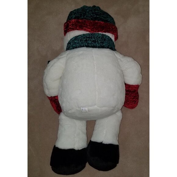 MTY International Snowman Plush BIG 22" Stuffed Animal Green Hat Scarf Christmas - Picture 5 of 6